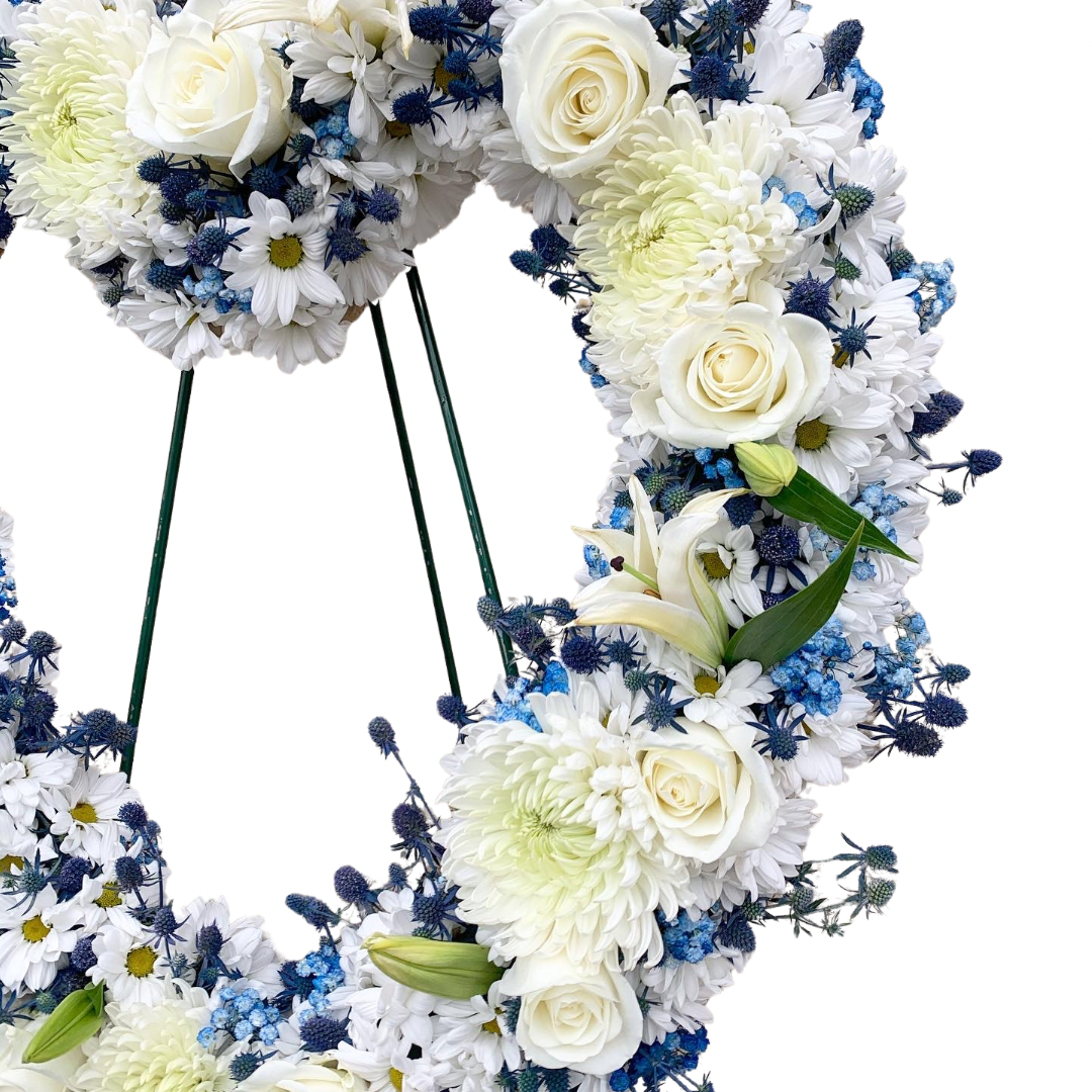 Blue & Bright Heart Wreath