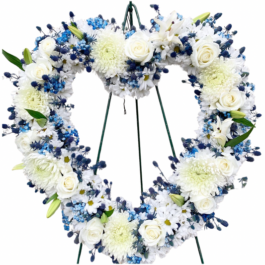 Blue & Bright Heart Wreath