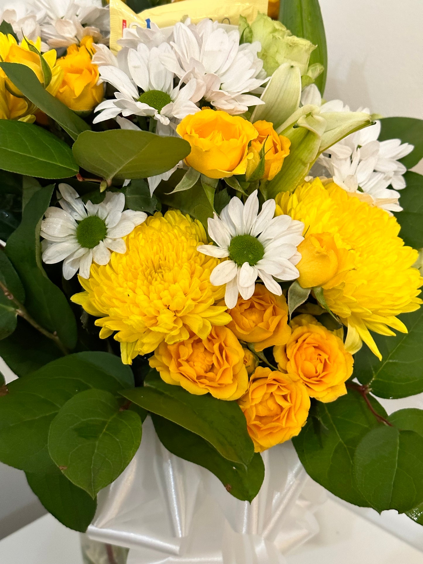 Yellow & White Sympathy Arrangement - 2